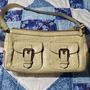 Dooney and Bourke ostrich, leather yellow purse